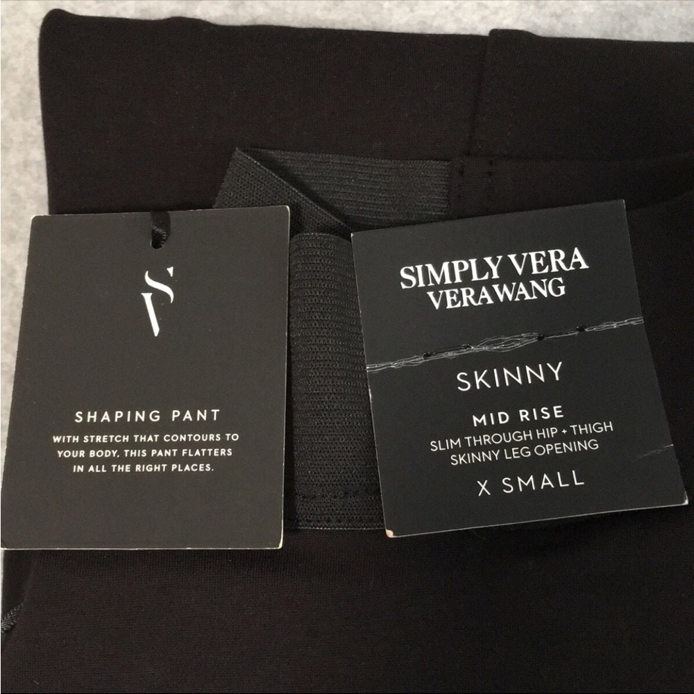 Simply Vera Shaping Skinny Pants Size Xsmall Office Minimalist Preppy Black - Picture 11 of 11